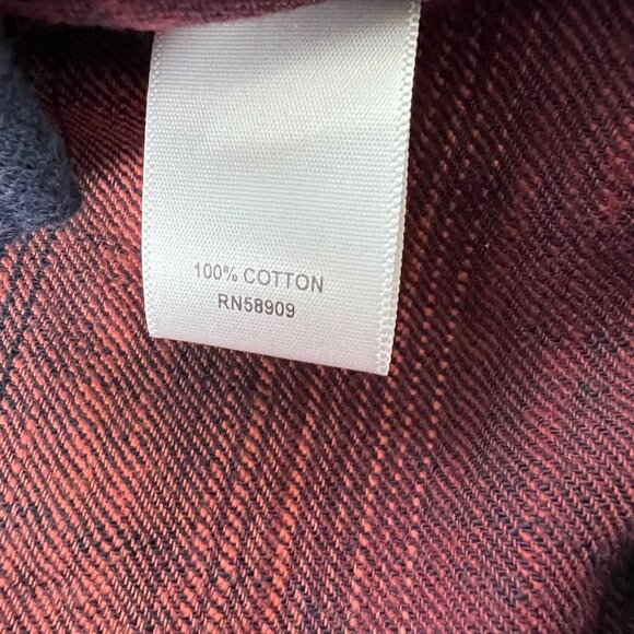 Rowm Big Man 2XB Shirt Red and Black Striped Button-Up Long Sleeve Light Flannel - Picture 9 of 12